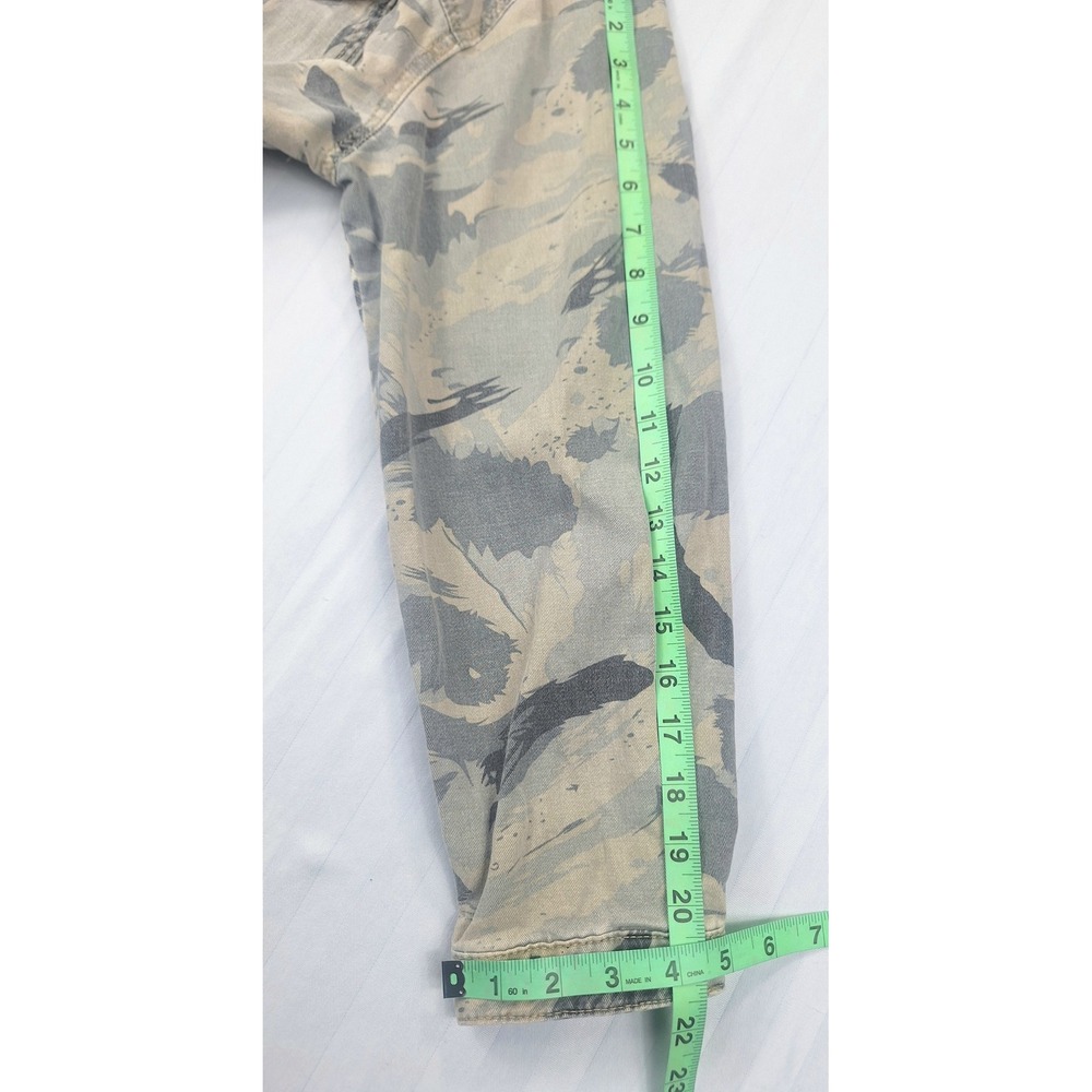 POL Womens Camo Leopard Print Distressed Denim Jacket Gray Size Medium - Picture 6 of 7